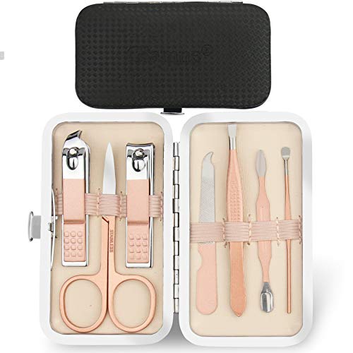 glamne travel mini manicure set nail clipper set 7 in 1 stai
