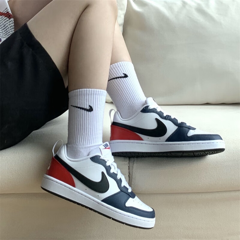 Nike Court Borough Low蓝白拼色低帮板鞋男女百搭防滑DO7446-101
