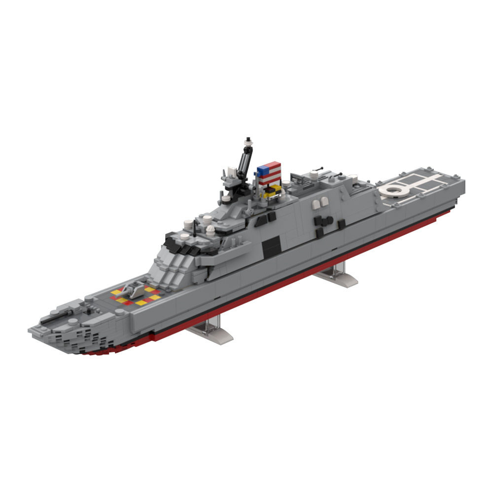 【高砖零件】美国自由级濒海战斗舰护卫舰MOC-228926拼装积木玩具