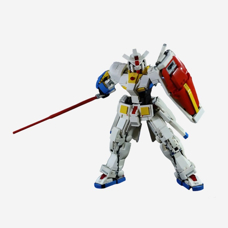【高砖零件】机动战士高达白色恶魔RX-78-20机体机甲拼装积木玩具