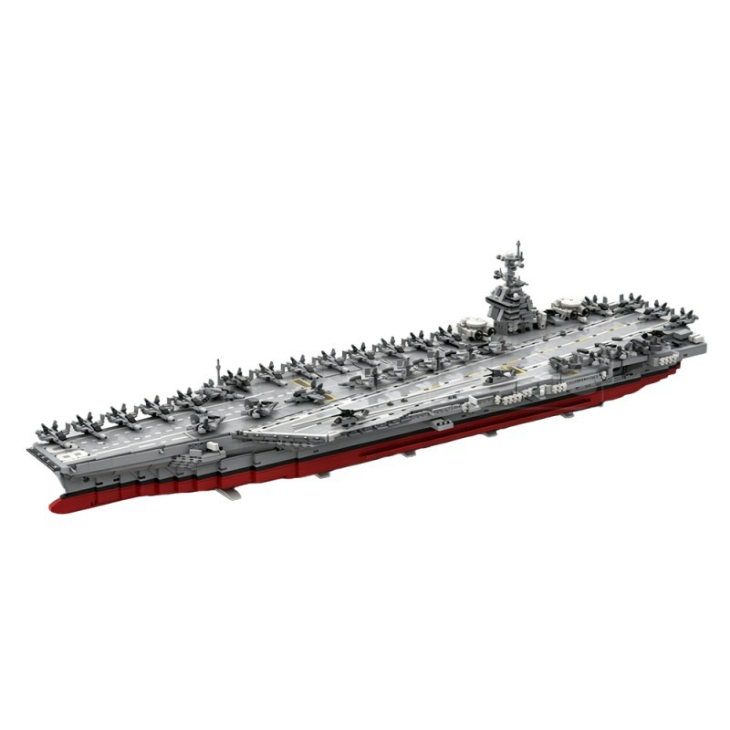 【高砖零件】美国CVN-80企业号航空母舰MOC-241814拼装积木玩具