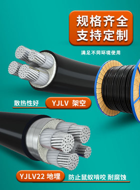 国标铝芯电缆线4芯35 50 70 95平方120三相185四芯地埋铝线铝电u.