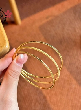金店同款三生三世手镯女 素圈时尚高级感两光一沙久不掉色首饰