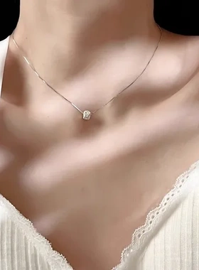 冷淡风滚珠韩国小众简约百搭项链设计感磨砂女拉丝颈链锁骨链