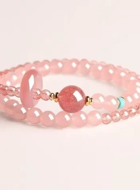 水晶毕业新款小礼物手链珠夏天手串好运精致春小众双圈转运小清新