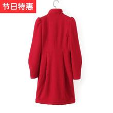 呢子大衣k699 时0尚百搭甜美田园风中长款 女装 dlt系列库存秋冬新款