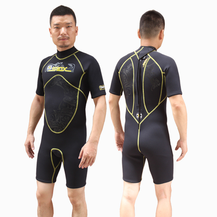 潜水衣男3mm短袖 SLINX后开拉链优质面料冲浪衣 保暖潜水服现货