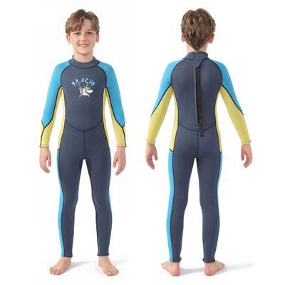 现货儿童潜水服2.5mm男童连体泳衣保暖长袖冲浪浮潜水母衣女