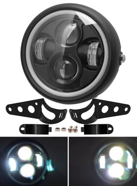 摩托车配件改装LED复古大灯 CG125 GN125前照灯哈雷天使眼LED大灯