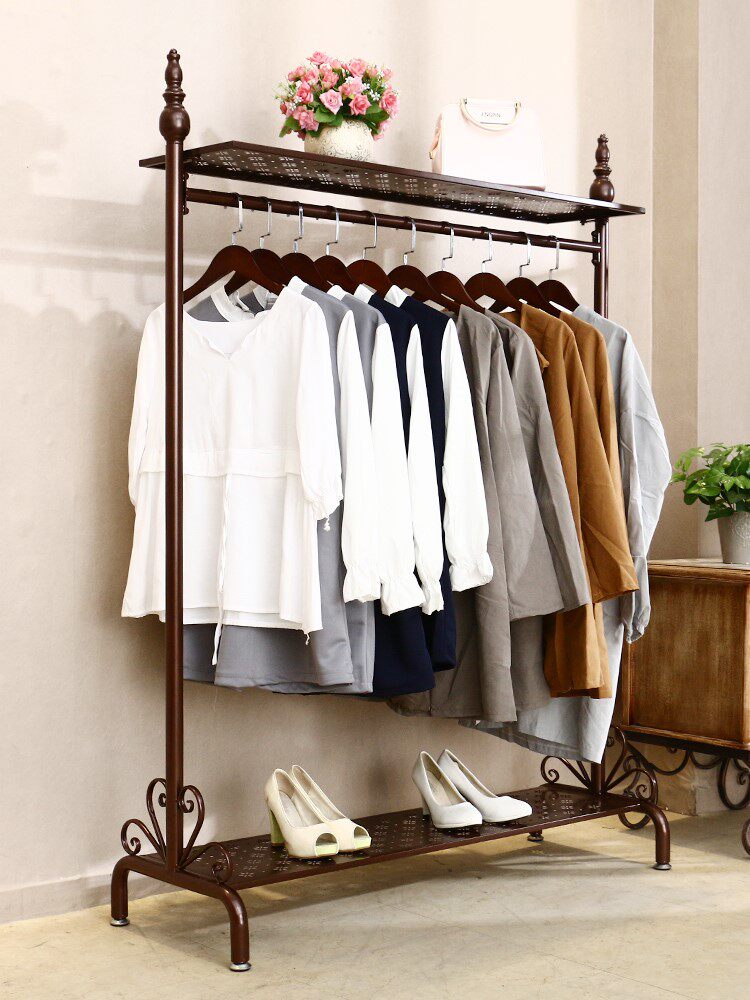 晾衣帽架晾衣架落地单杆式家用卧室置衣架室内阳台晒衣架房间挂衣