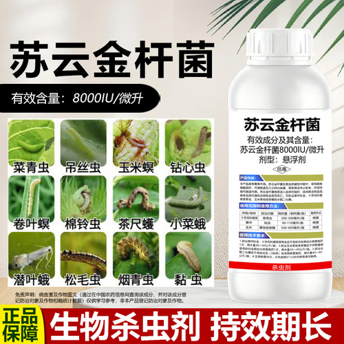 苏云金菌杆菌杀虫剂蔬菜菜青虫草坪粘虫害虫苏云金杆菌茵生物农药