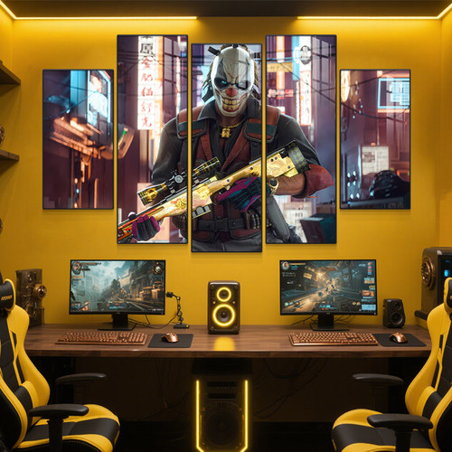 CSGO反恐精英装饰画网吧枪械射击游戏挂画电竞房FPS卧室床头壁画