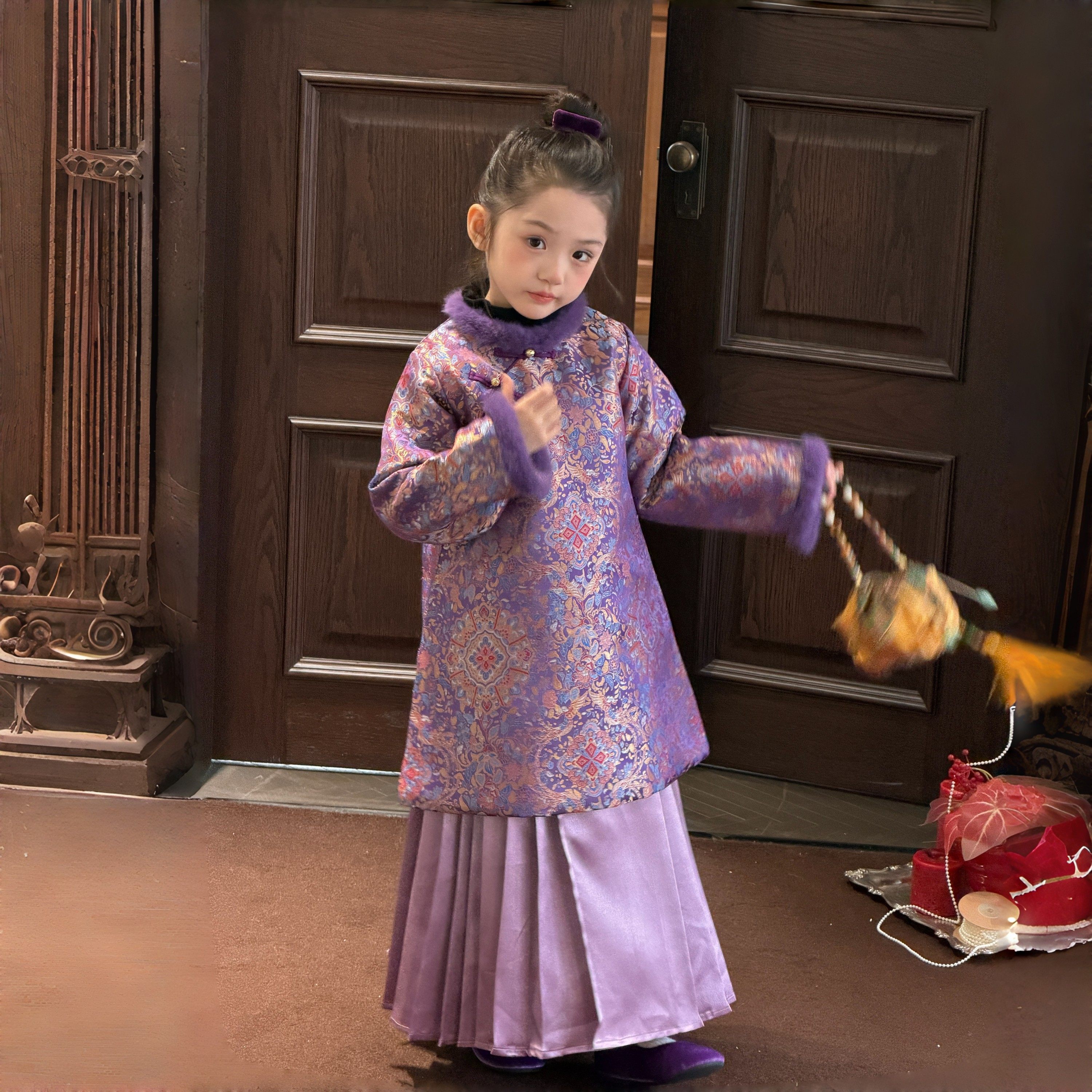 女童马面裙套装冬季新款