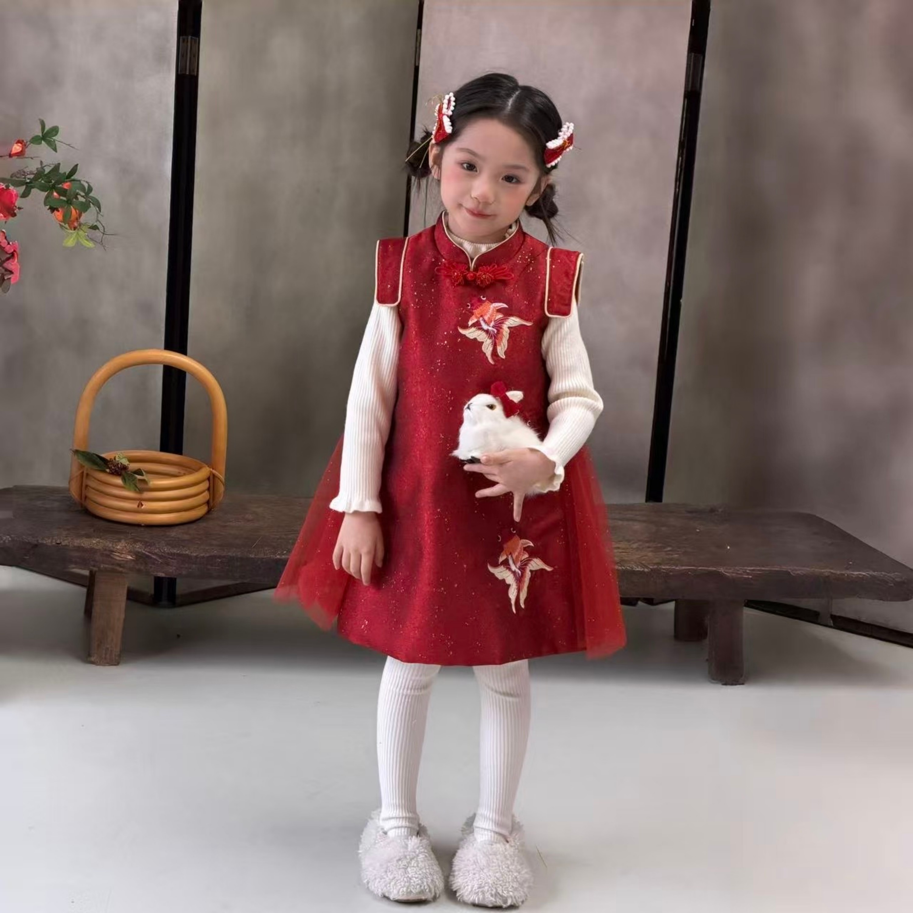 女童拜年服旗袍裙子新中式