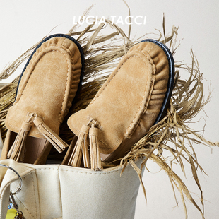 女 软牛皮圆头平底流苏乐福鞋 LUCIA TACCI原创设计师｜26春夏新品