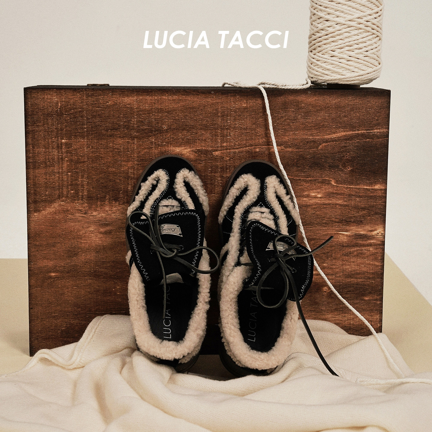 LUCIA TACCI董生活同款｜秋冬经典牛皮拼接厚底增高休闲德训鞋女,女鞋,德训鞋,淘宝优惠券,粉丝福利购,淘宝优惠卷