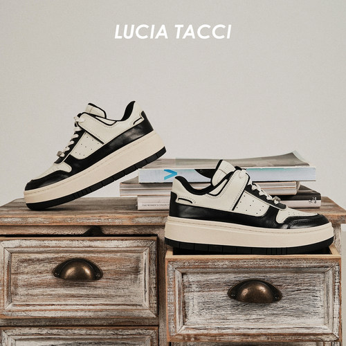 LUCIATACCI牛皮拼接休闲板鞋