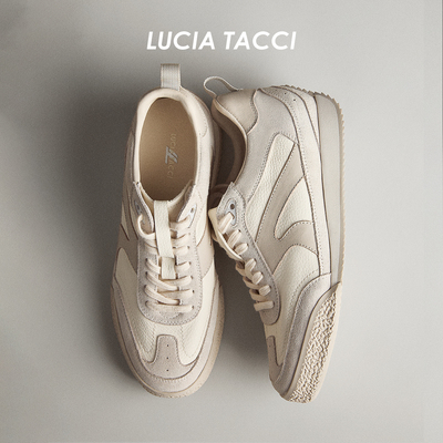 LUCIATACCI麂皮荔枝纹牛皮跑鞋