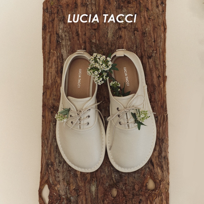 LUCIA TACCI26春夏新品真皮质感时装鞋松弛风薄底极简牛津休闲鞋