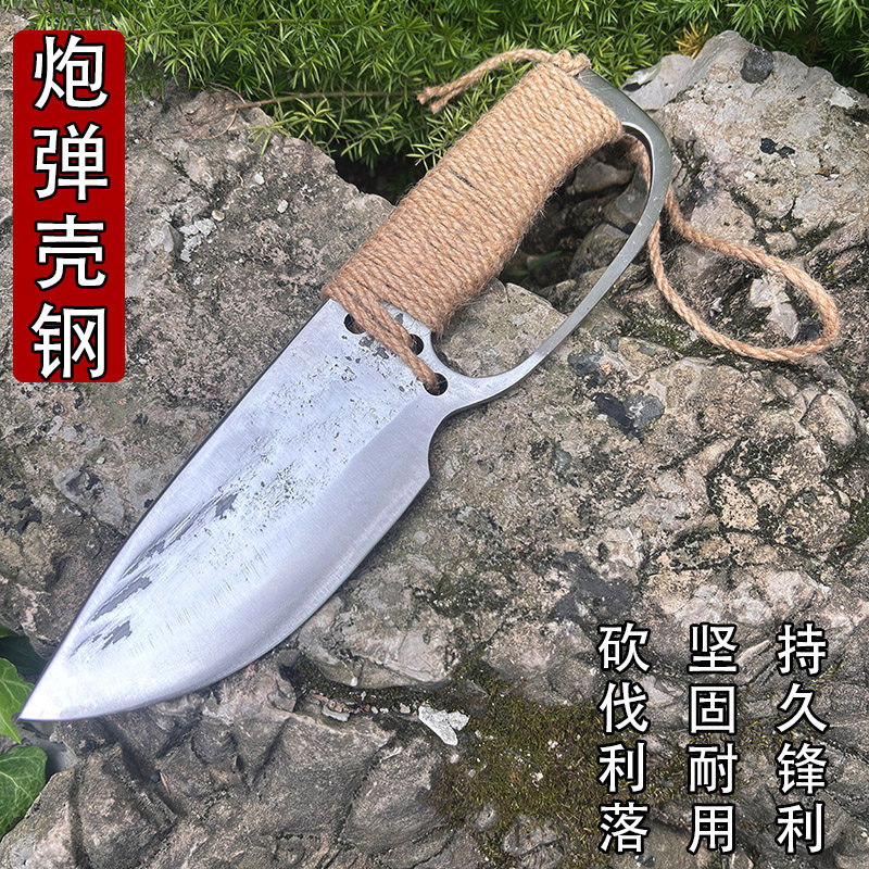 李麻子锻打柴刀农用劈柴刀炮弹钢刀户外开荒刀割草刀砍树刀砍竹刀