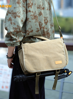 TARION 图玲珑相机包单肩摄影包专业单反微单斜挎包便携复古男士手提单肩包镜头收纳包户外旅行背包RS01