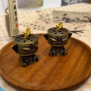 新款 三星堆合金香炉檀香鹅梨帐中香茶道创意香炉室内家用禅意摆件
