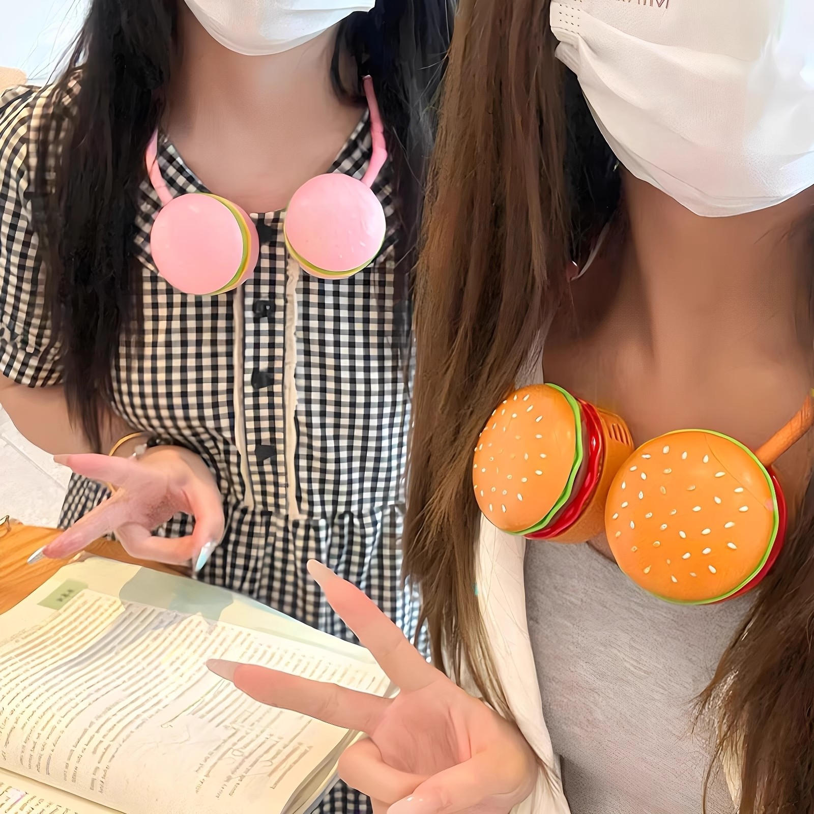 我的挂脖汉堡风扇太方便了