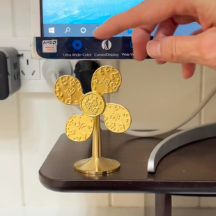 风生水起风车黄铜转转车招财进宝财源广进小风扇开运礼物礼品摆件