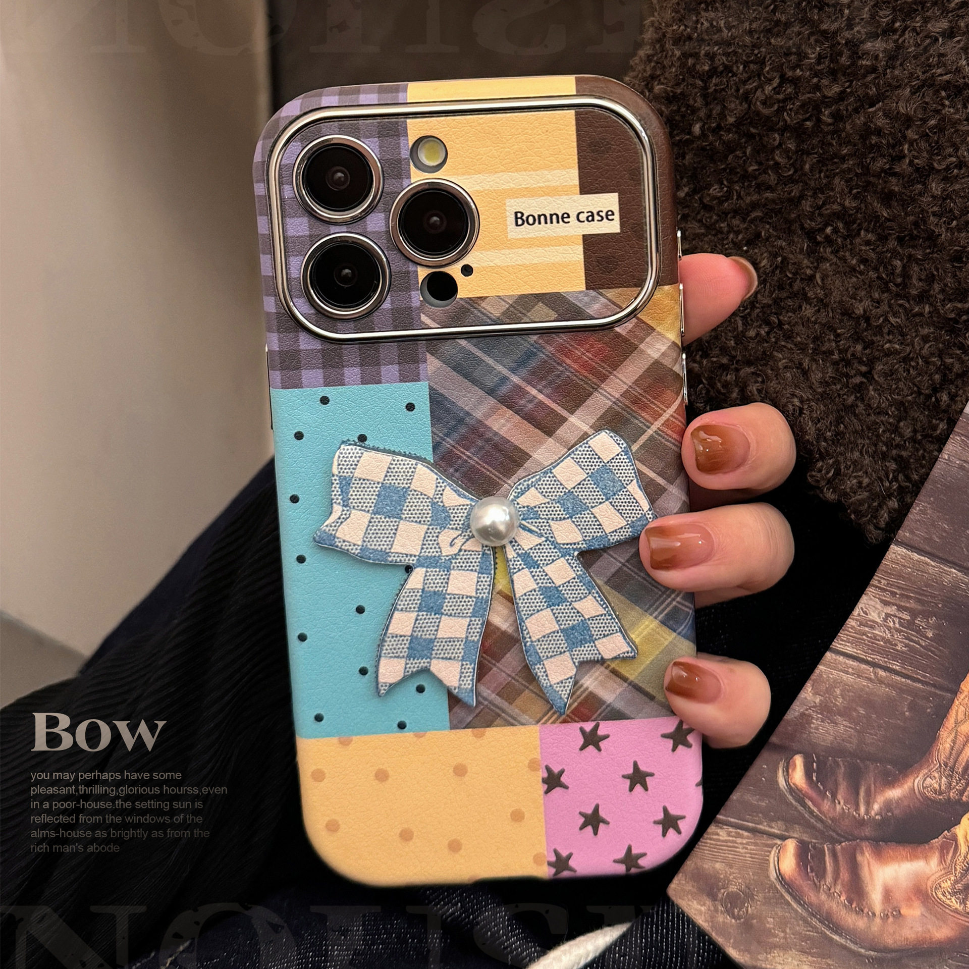 彩色格纹拼接iphone16适