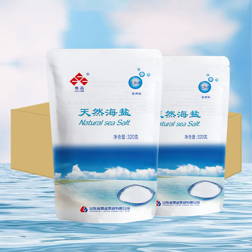 鲁晶未加碘天然海盐320g*60袋/箱