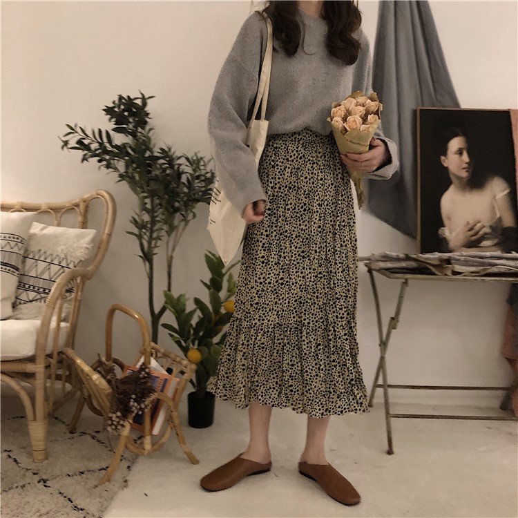 春季新款韩版简约百搭不规则皱褶a字裙高腰显瘦法式复古半身裙女|ruв категории Женская одежда, юбка - от Buy2taobao.com для оказания профессиональной услуги покупки агента Taobao