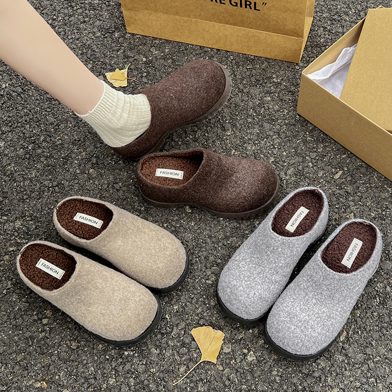 内增高半拖鞋女勃肯鞋单鞋