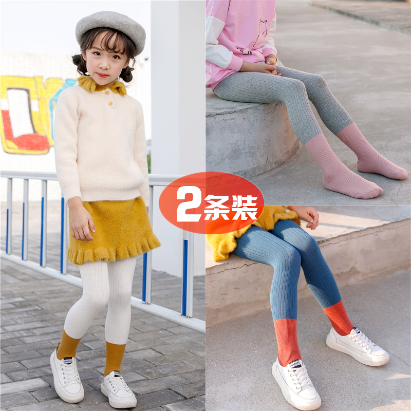春秋款女童连裤袜棉儿童打底裤韩版个性可爱小女孩学生打底袜