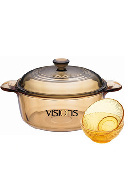 康宁进口产品1.25L晶彩锅+晶莹系列餐具2件组VS12AMR2/KZYL