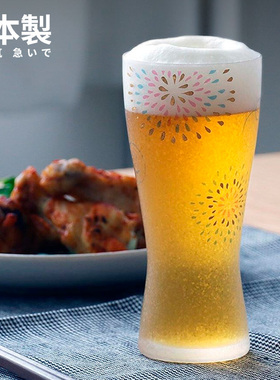 日本进口石塚硝子日式精酿啤酒杯磨砂玻璃杯水杯果汁杯礼物aderia