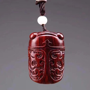 小叶紫檀一鸣惊人手把件文玩实木雕刻男士文玩吊坠车挂件把玩手件