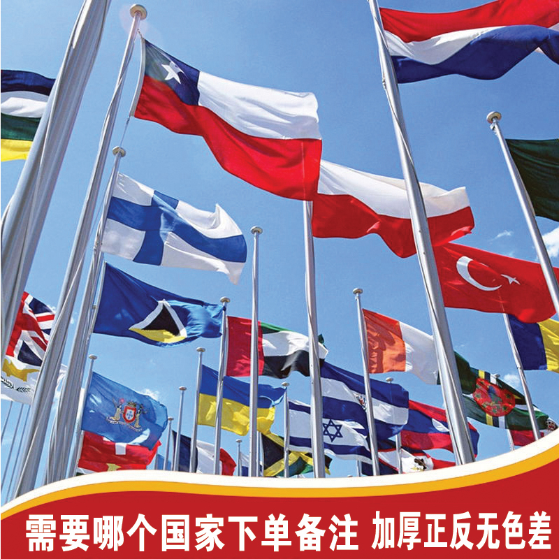 外國旗世界各國國旗萬國旗加厚正反無色差國旗俄美英法德聯(lián)合國國旗定制定做1號2號3號4號5號世界杯國旗