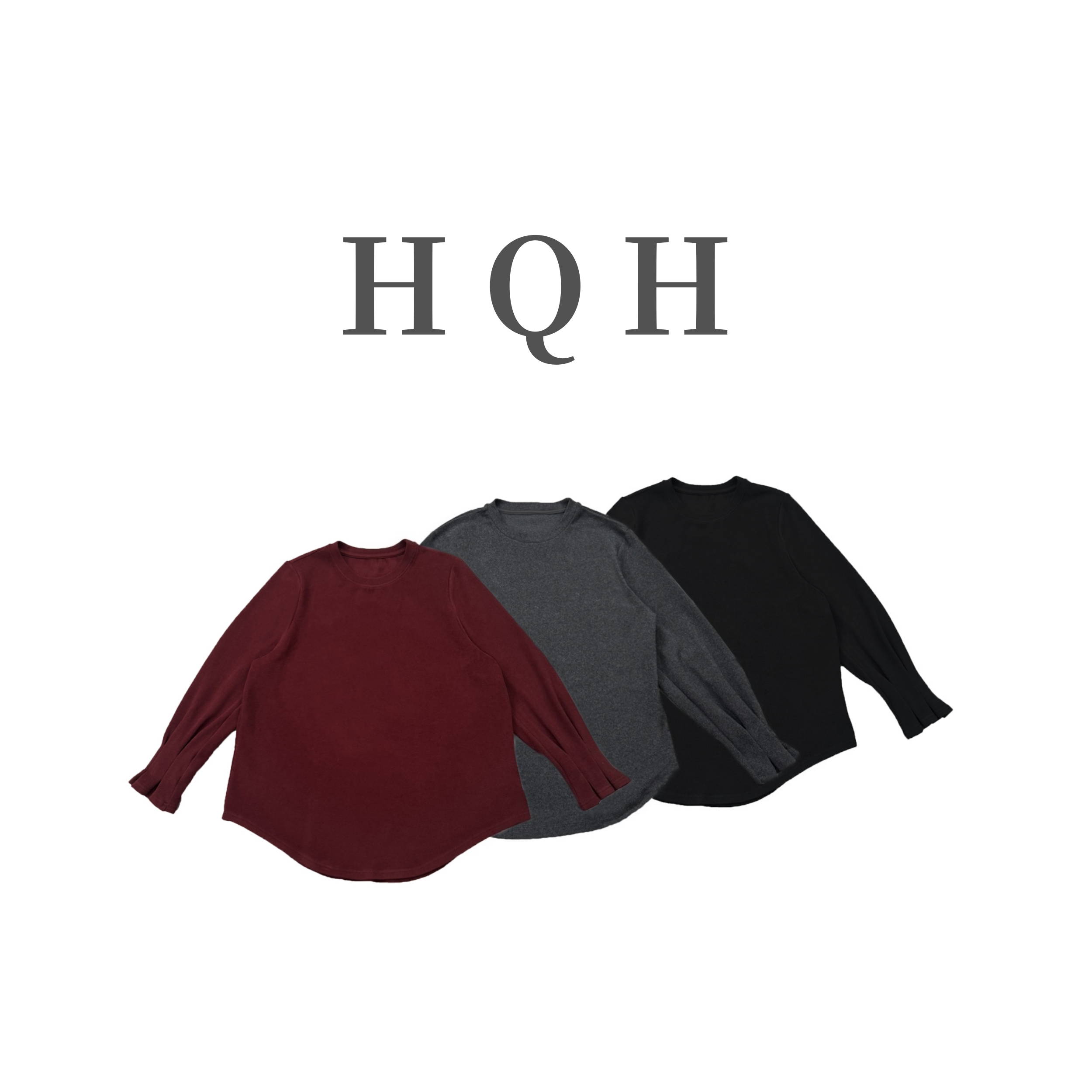 韩系设计感风琴袖宽松圆领T恤