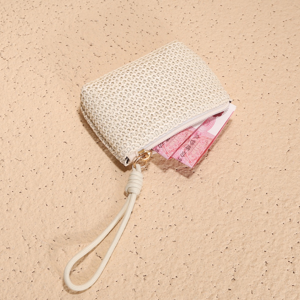 小钱包零钱包卡包手包草编小包手挽包收纳包硬币证件卡包女士小包