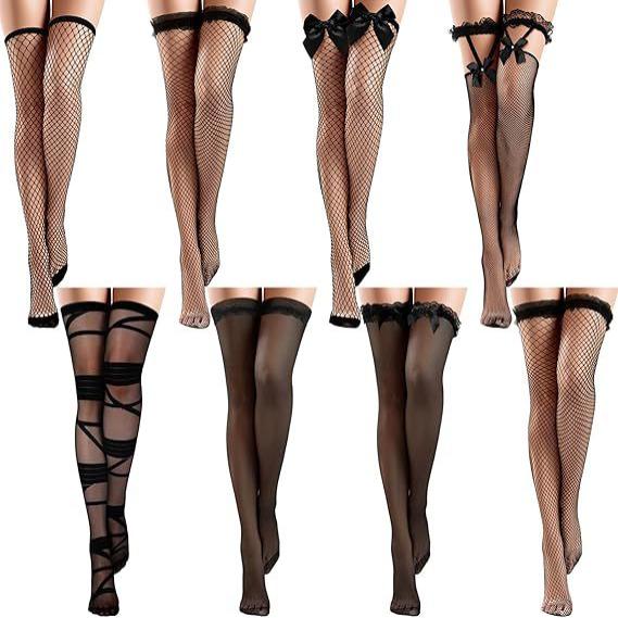 过膝丝袜女夏薄款过膝蕾丝长筒袜y2k纯欲丝袜性感黑丝花边过膝袜