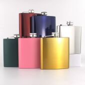 18盎司不锈钢酒壶不锈钢随身俄罗斯户外扁金属小酒壶