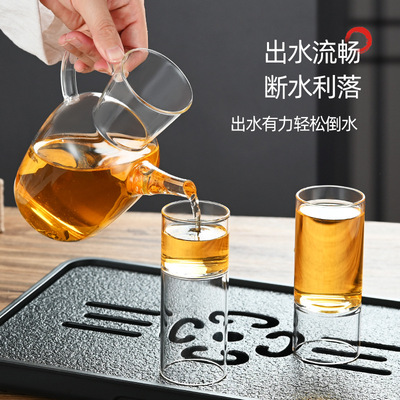 高硼硅新中式仿宋茶壶水经注竹节杯套装大容量玻璃茶壶可以加LOGO
