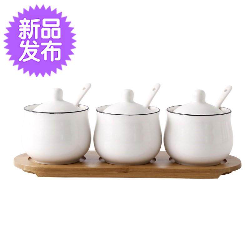 调料瓶陶瓷调88味罐四件套田园风餐桌厨房分装十三香白色带盖味精|msdalam kategori dapur/memasak Appliances, Alat dapur/Penyimpanan dapur, botol penyimpanan/bekas penyimpanan dapur, botol perasa - dari Buy2taobao.com untuk memberikan perkhidmatan ejen Taobao profesional membeli