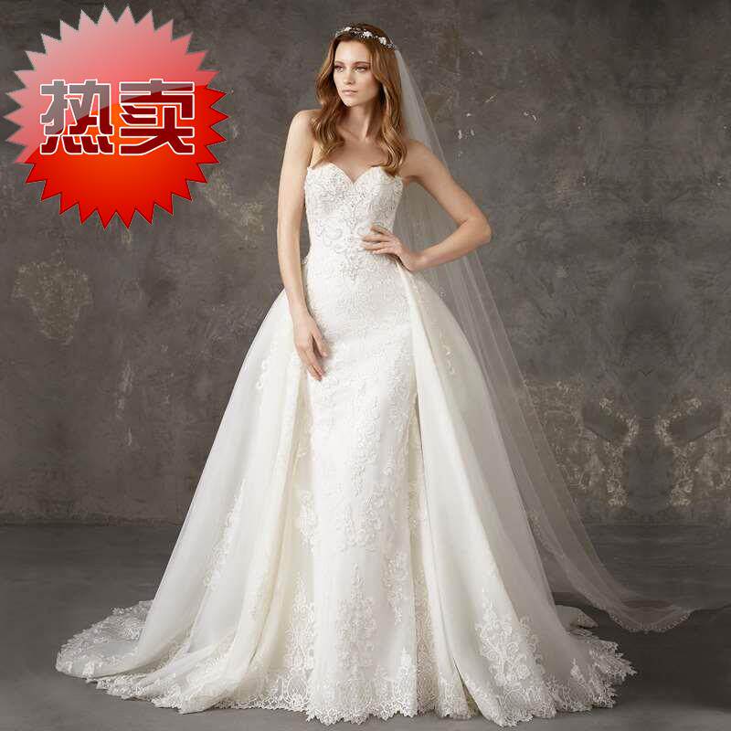 Wedding dress 2019 new pattern undergarment covering the chest and abdomen Lace fish tail Tailing Two piece set activity Tailing bride Toast full dressin the Women's clothing/Boutique , Wedding/Cheongsam/Formal dress , Wedding  category - from Buy2taobao.com to provide professional Taobao agent buy service