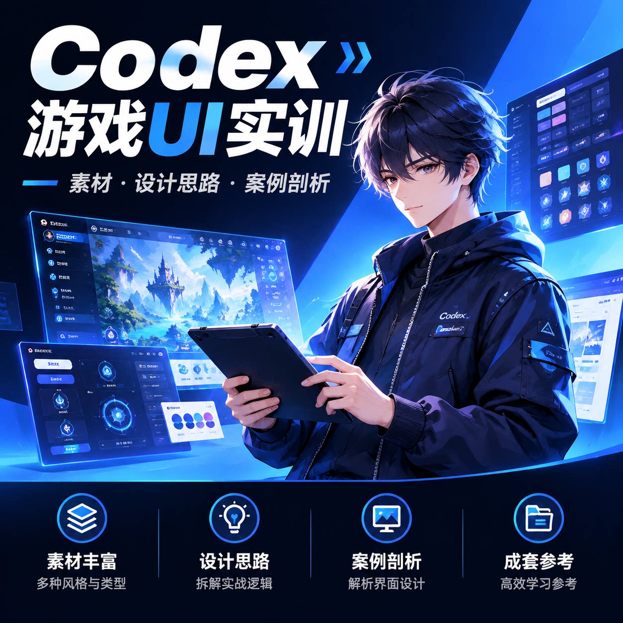 AI辅助制图Codex游戏UI实训素材思路案例剖析成套界面参考文档图片