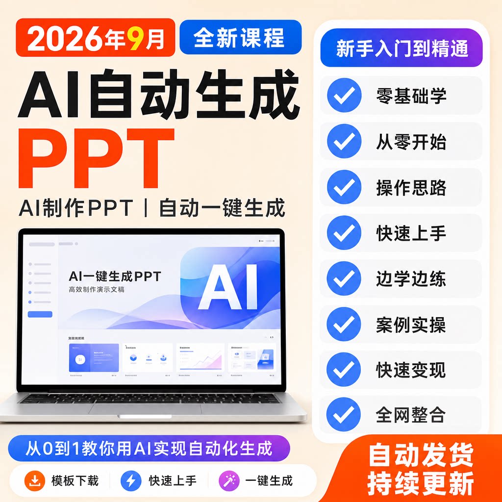PPT做内容自动一键生成工具模板下载流程AI自动生成PPT AI制作课