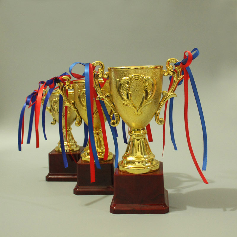 塑料奖杯定制 心形优质金属奖杯珠心算书法比赛奖品 员工表彰奖牌