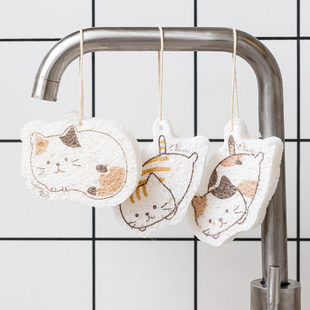 白色压缩米浆木棉浆海绵擦 洗刷锅碗木桨木浆洗碗海绵杯刷百洁布