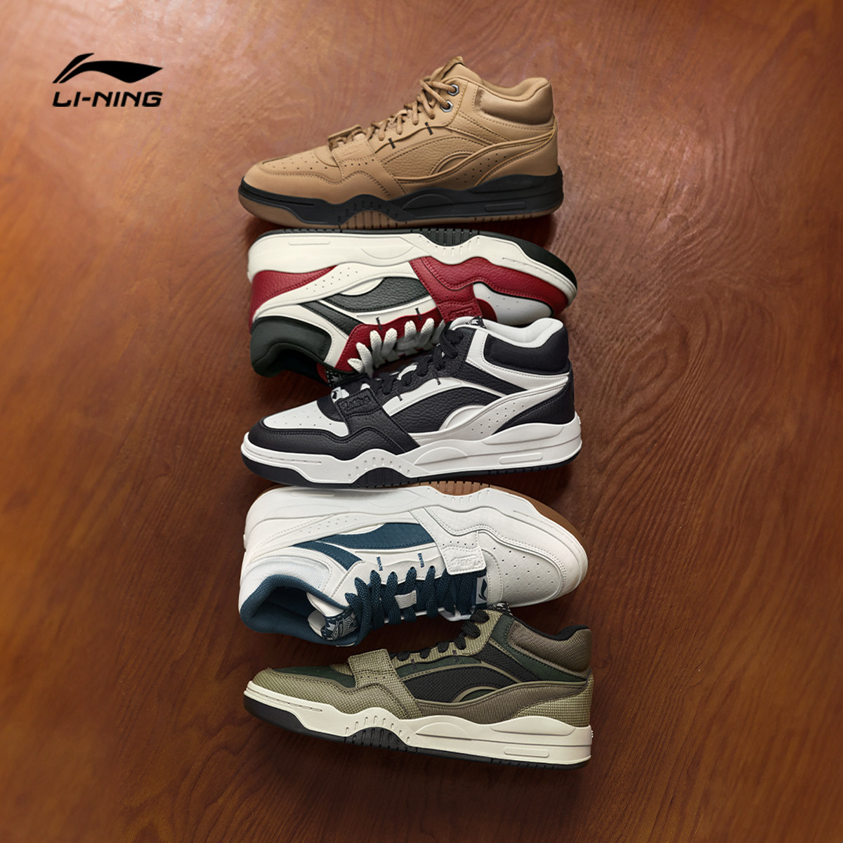 李宁月白HI板鞋高帮秋冬