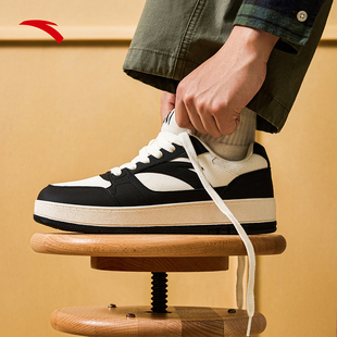 年2板鞋 男款 黑白学院风经典 新款 防滑减震耐磨休闲运动冬季 安踏元